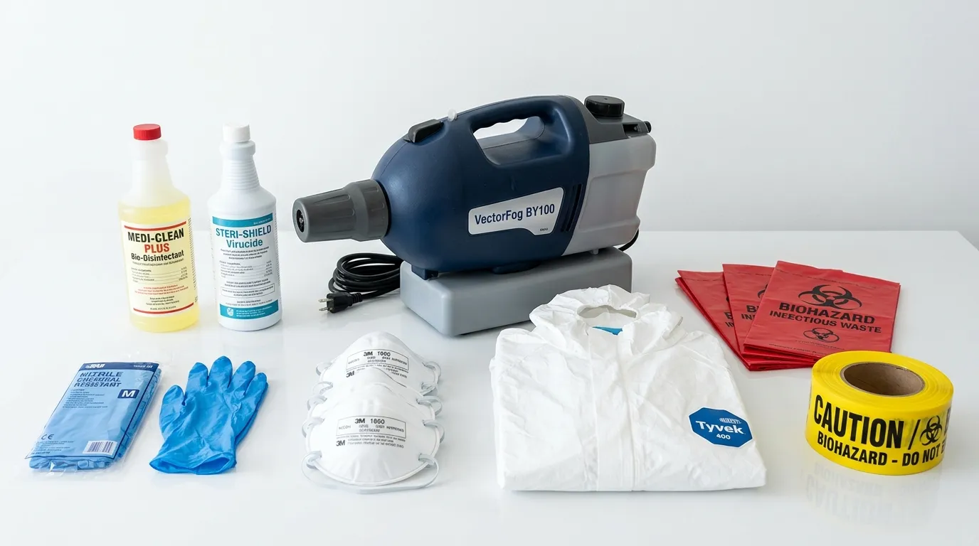 Professional biohazard remediation crew working in Louisville