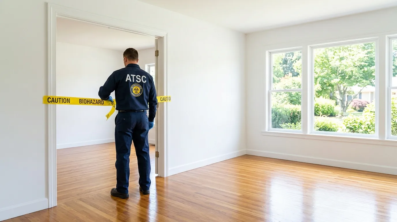 Certified biohazard cleanup crew performing Trauma Scene Cleanup in Louisville